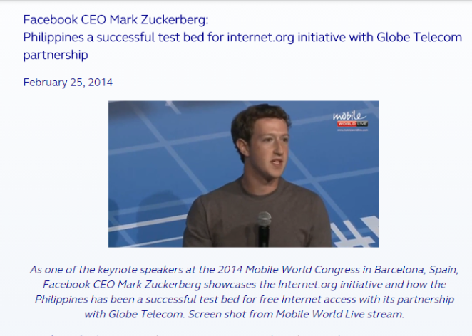 Mark Zuckerbrg - Globe 2014